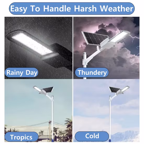 Outdoor Waterproof High Efficiency Energy Saving Waterproof IP65 LED Solar Street Light with Panel and Lithium Battery