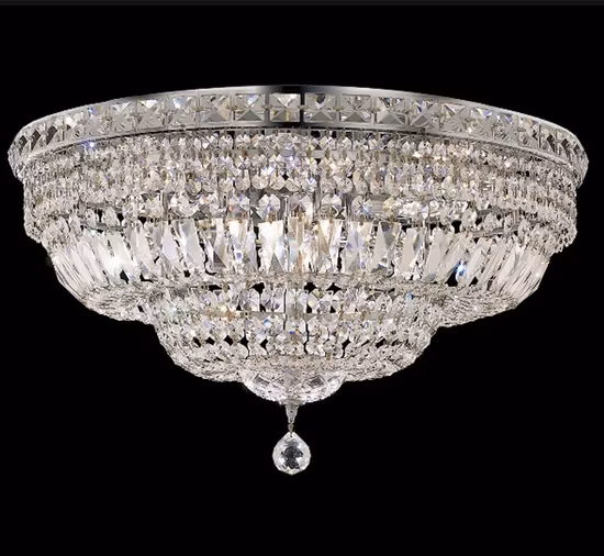 High Quality Golden Luxury K9 Crystal Custom Rain Drop Lighting Designer Iron Bedroom Factory Ceiling Light for Living Room